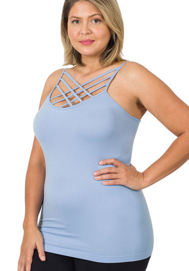 Zenana Viral Criss-Cross Cami- PLUS