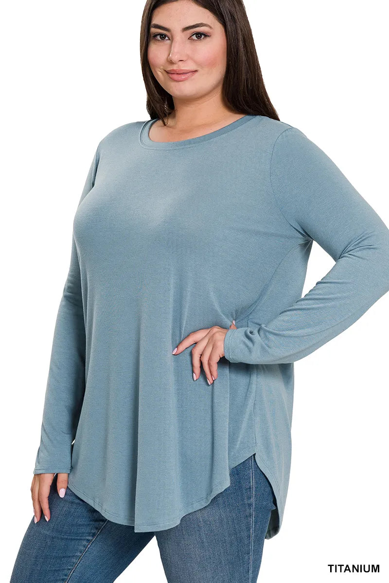 Zenana Basic LS Tee- PLUS