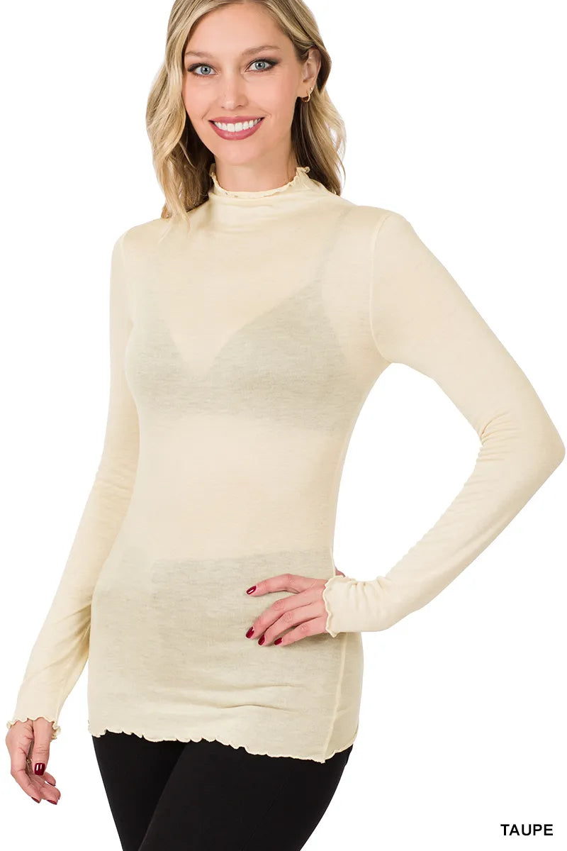 Zenana Mock neck layering top- S-XL