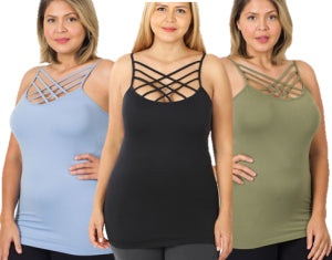 Zenana Viral Criss-Cross Cami- PLUS