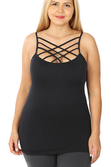 Zenana Viral Criss-Cross Cami- PLUS