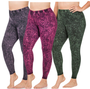 Zenana Mineral Washed Leggings- PLUS