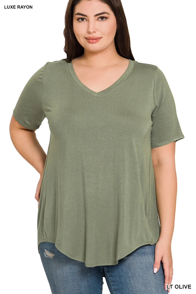 Zenana Luxe Perfect Tee- PLUS