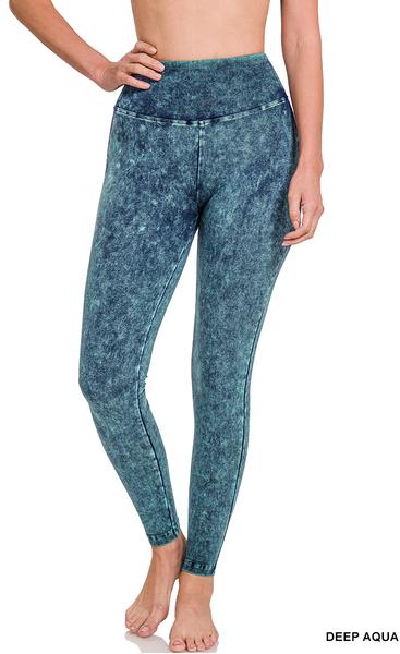 Zenana Mineral Washed Yoga Leggings- S-XL
