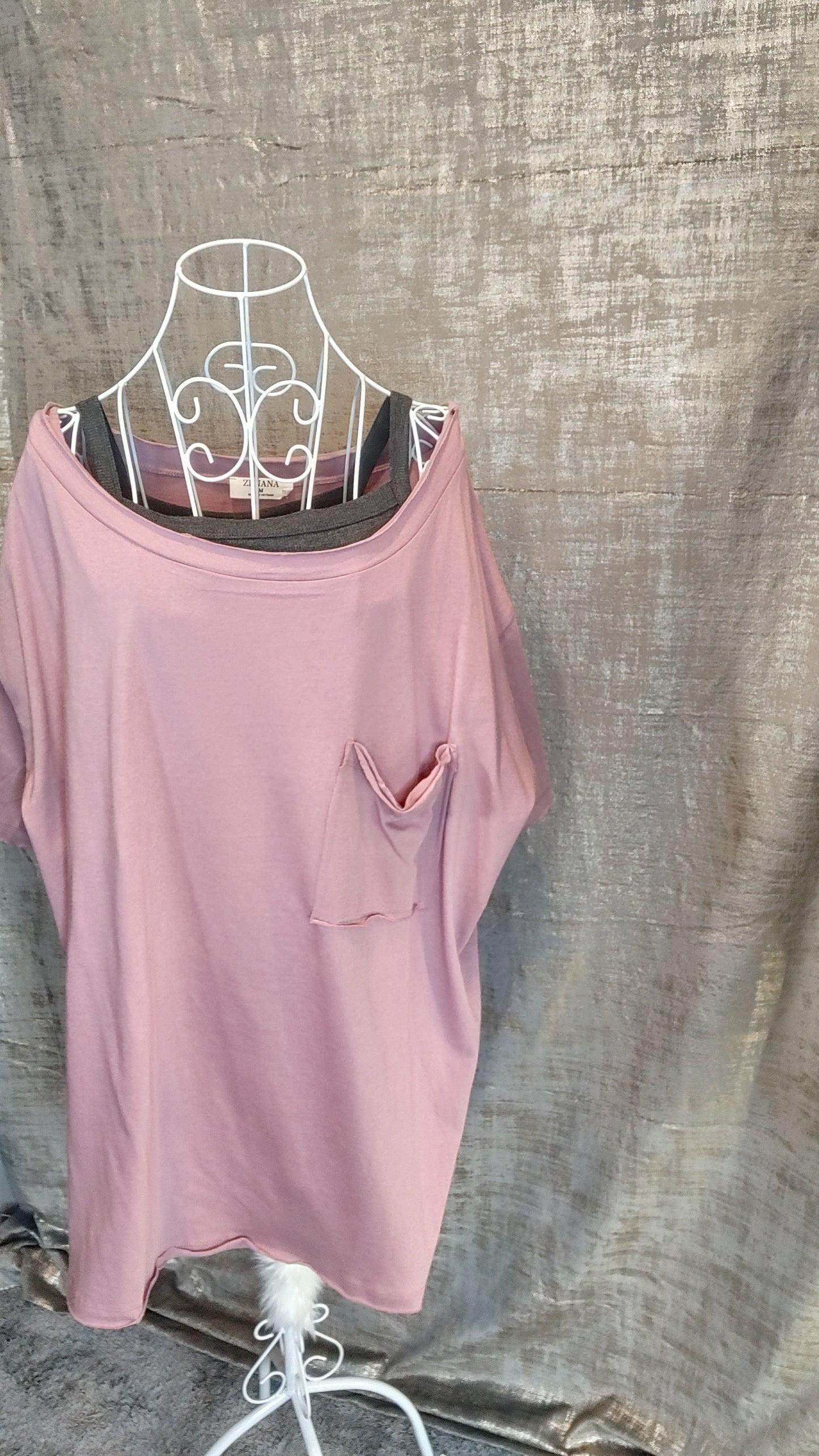 Zenana Oversized Boat Neck Tee- XS-XL