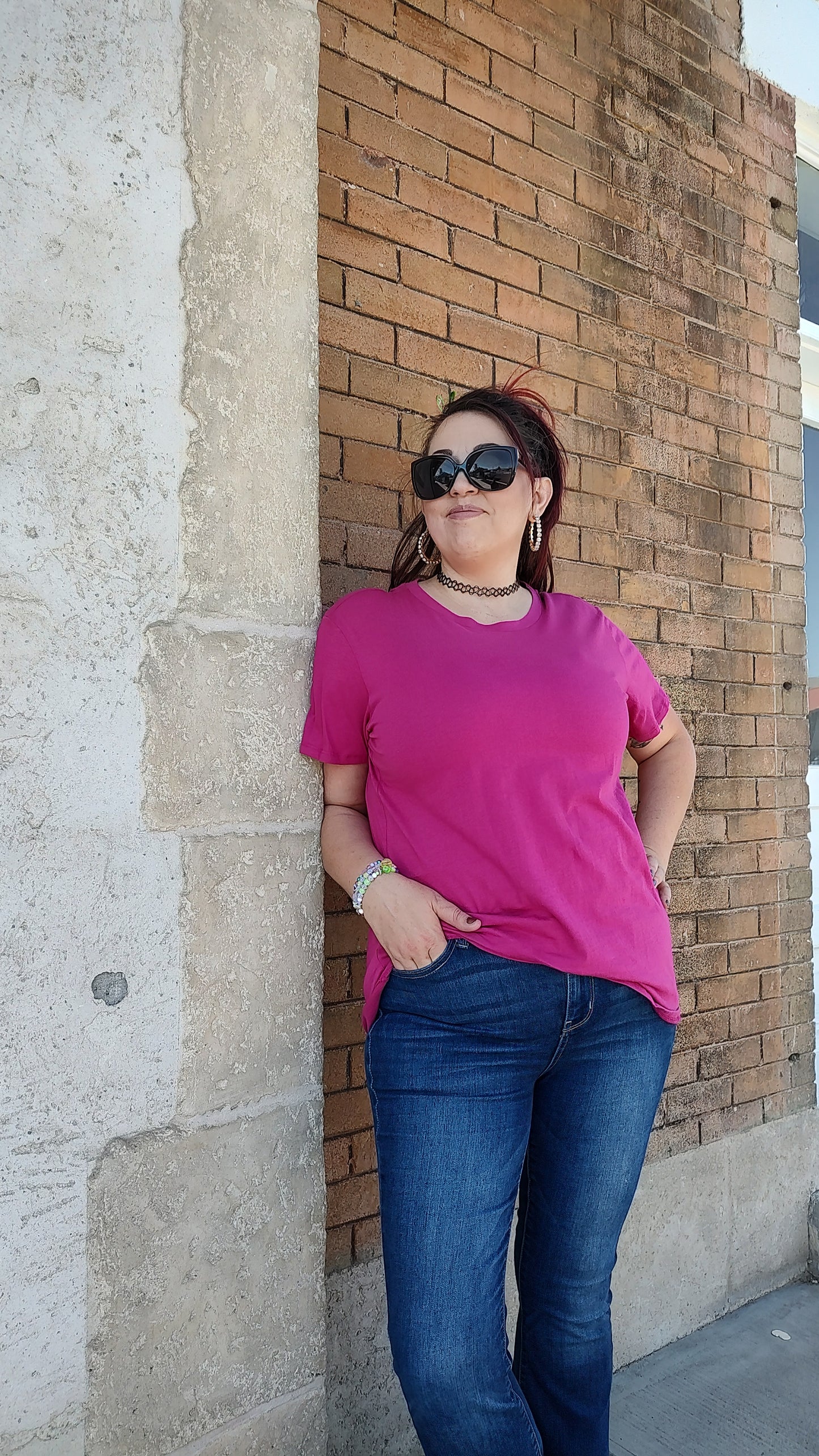 Zenana Cotton Round Neck Boyfriend Tee- S-XL