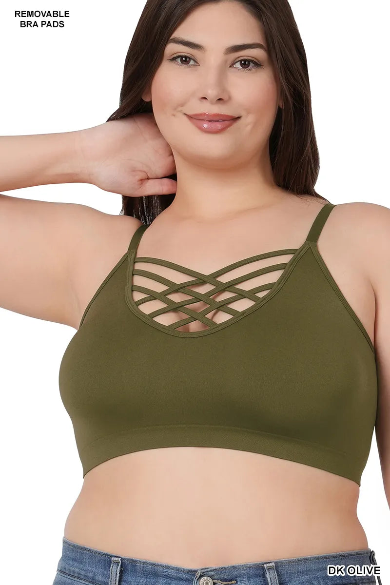 Zenana Basic Lattice Bralette- Plus