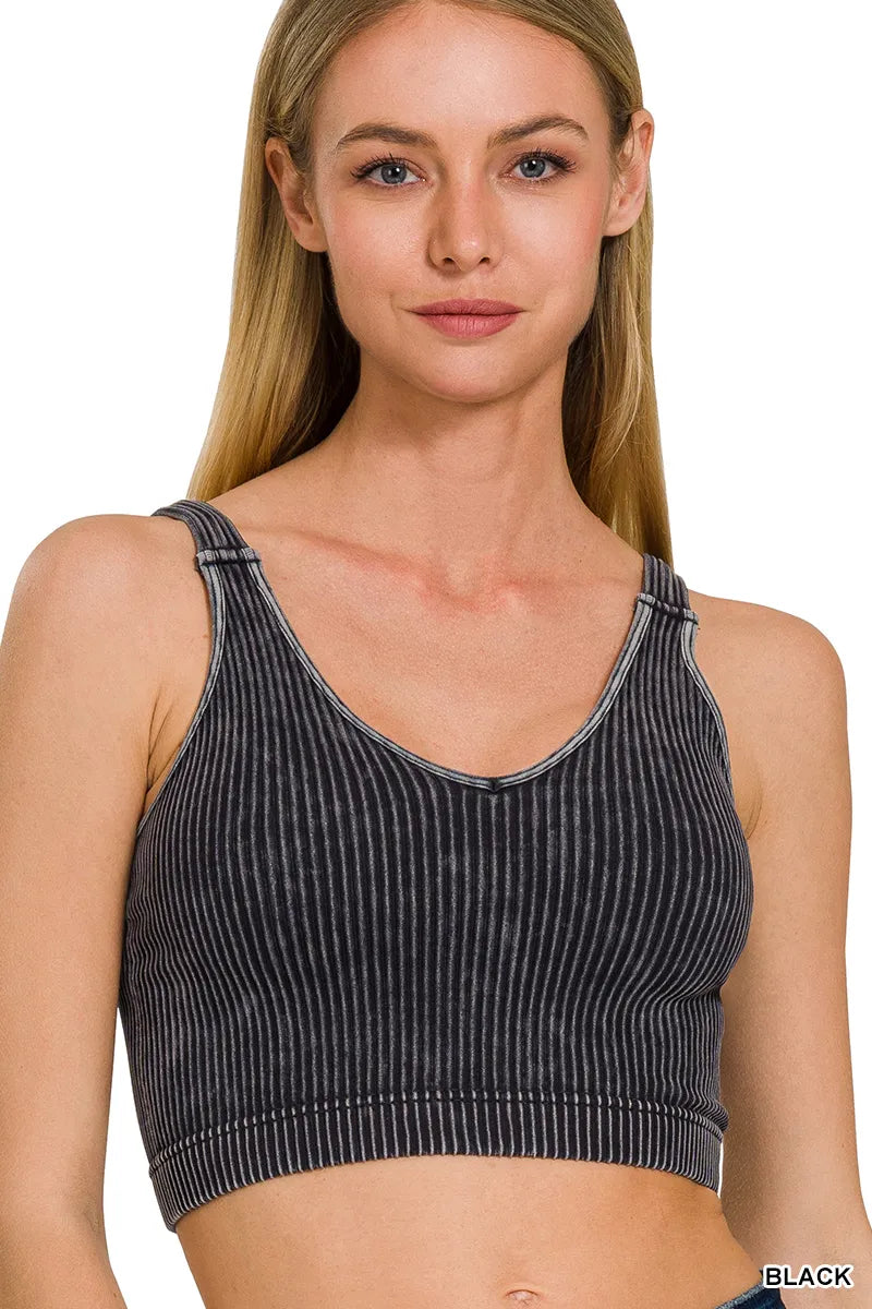 Zenana Seamless Ribbed Cropped Cami- S-XL