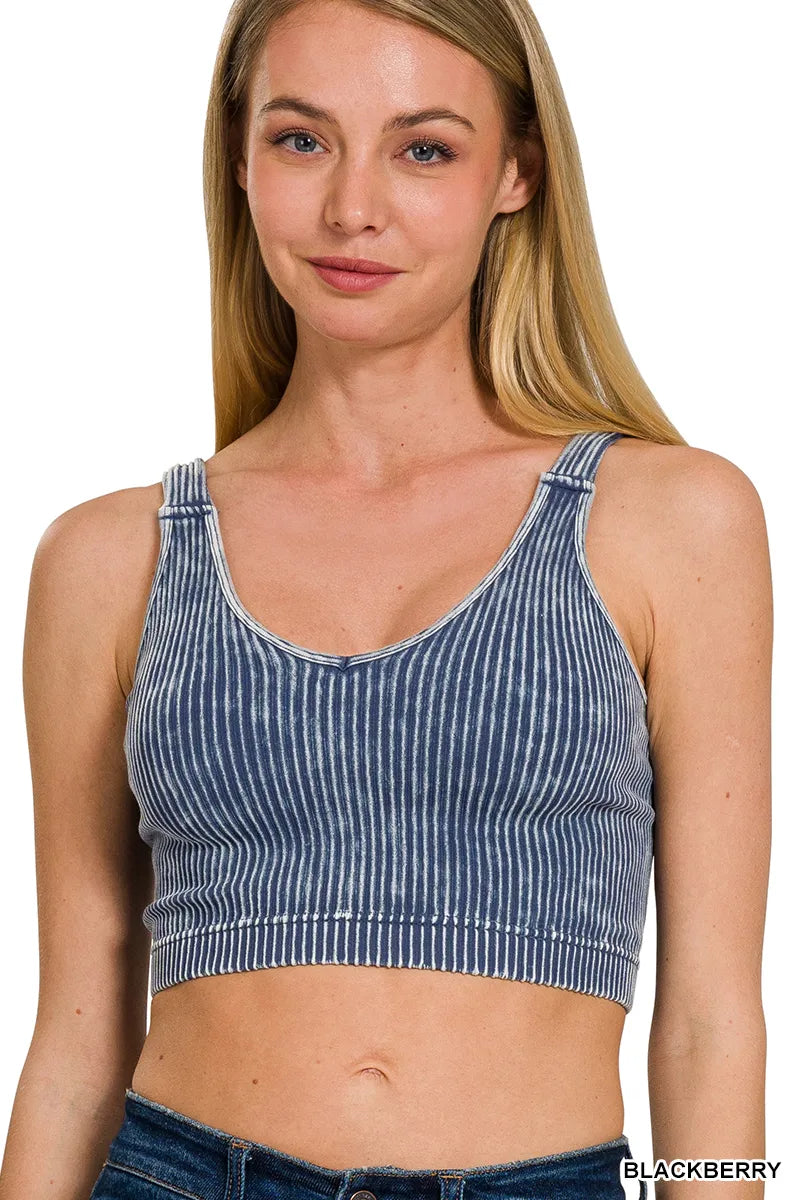Zenana Seamless Ribbed Cropped Cami- S-XL