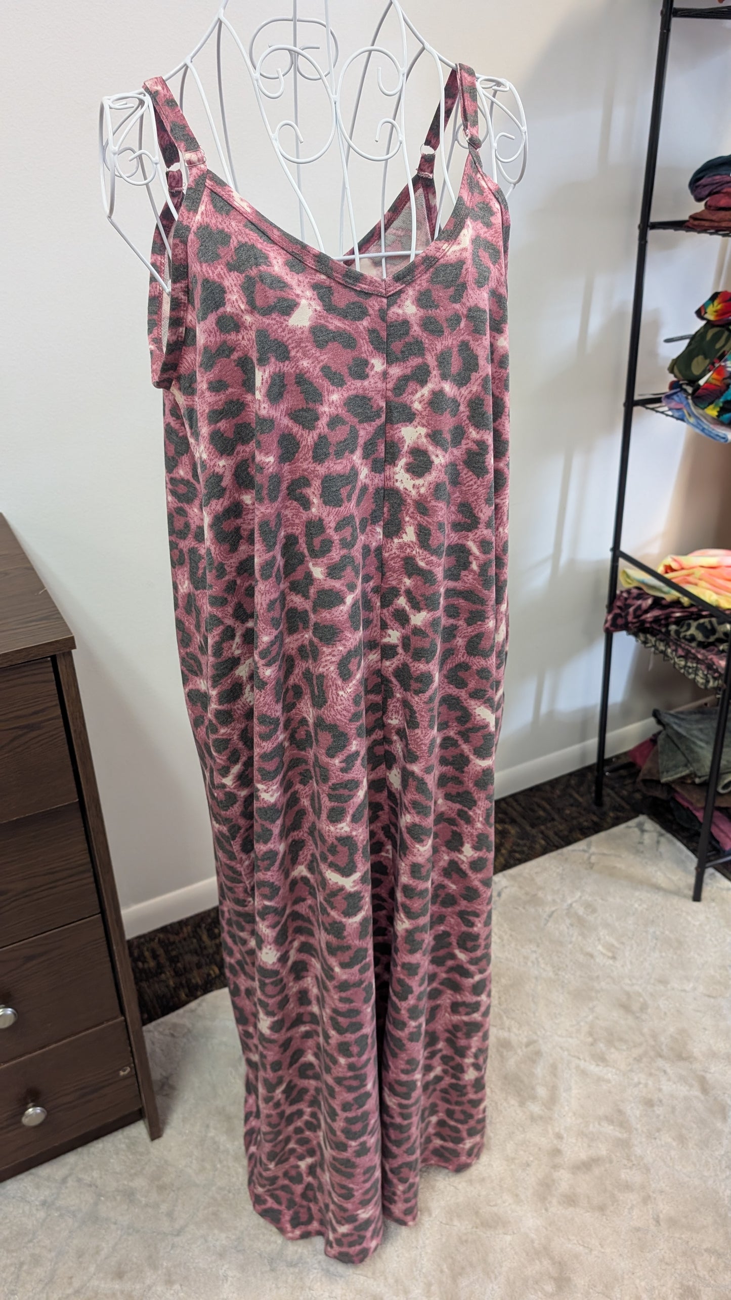 Zenana Cheetah Print Maxi Dress with Pockets- S-3X