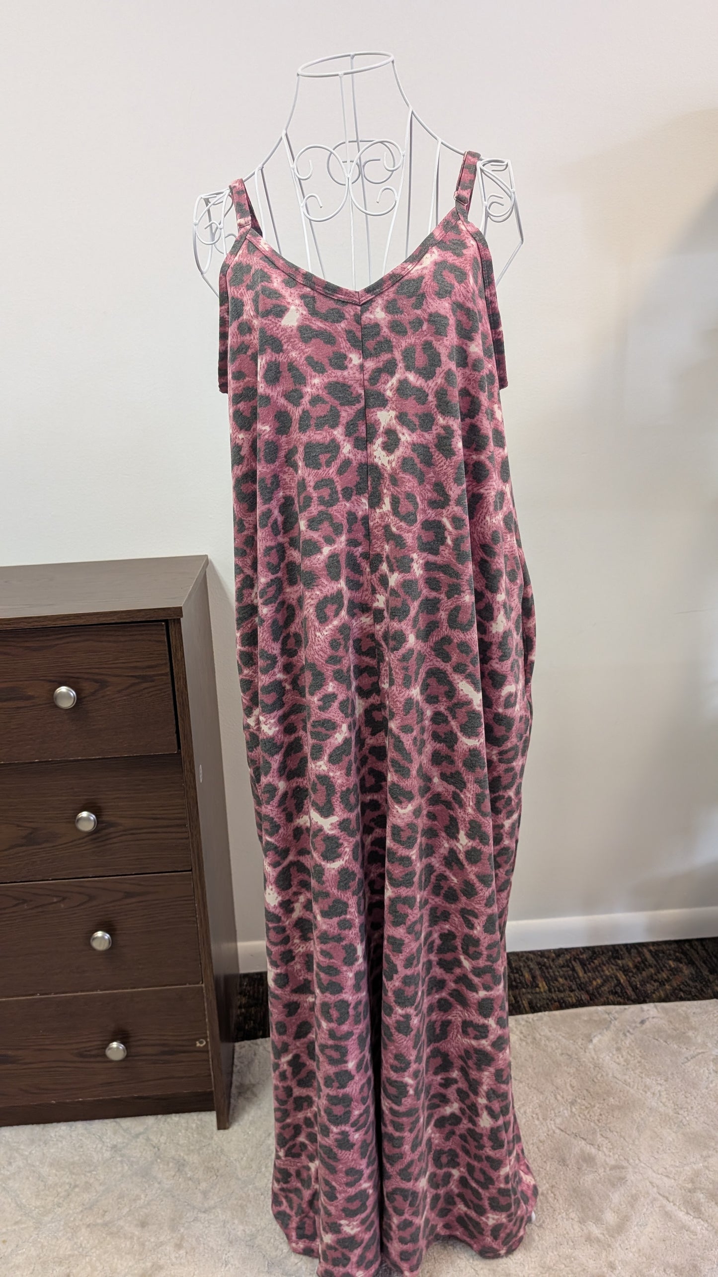 Zenana Cheetah Print Maxi Dress with Pockets- S-3X