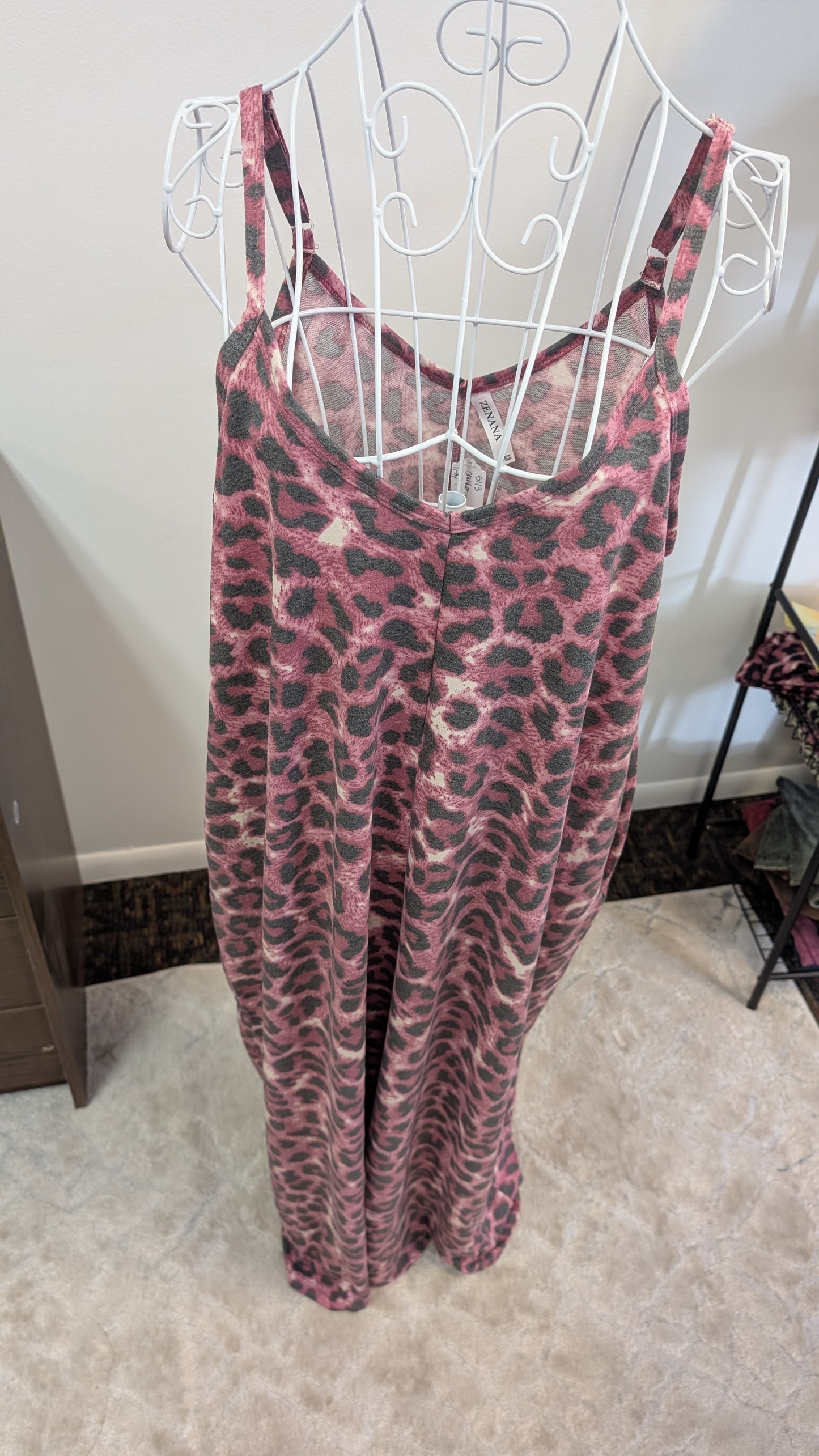 Zenana Cheetah Print Maxi Dress with Pockets- S-3X