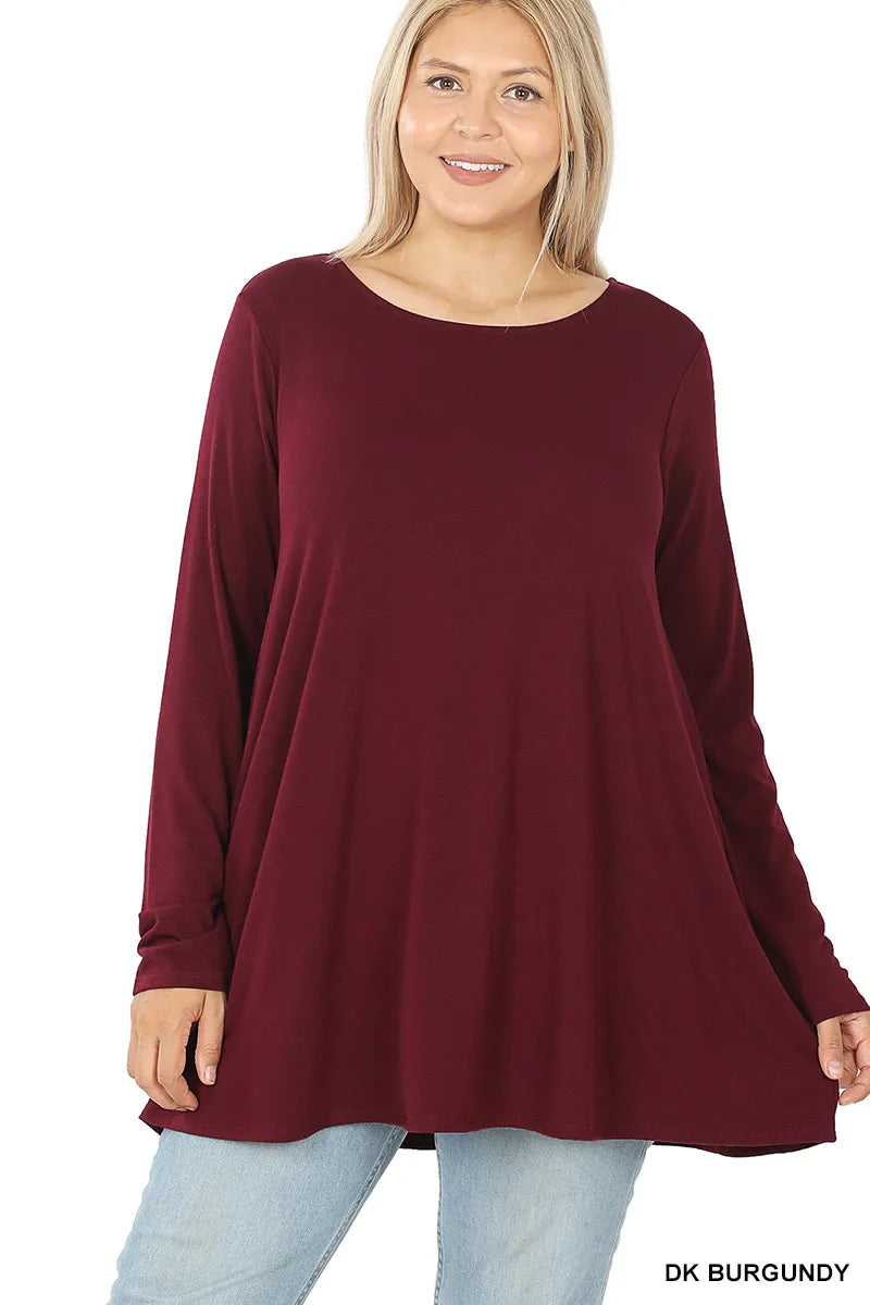 Zenana Long Sleeve Pocket Tunic Top