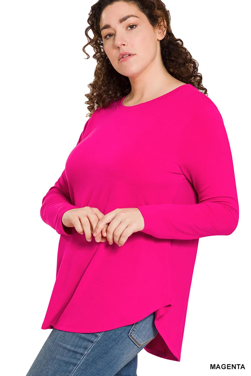 Zenana Basic LS Tee- PLUS