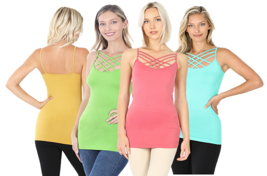 Zenana Viral Criss-Cross Cami- S-XL