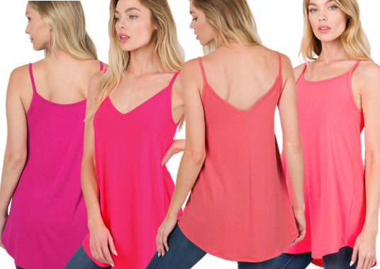 Zenana Reversible Spaghetti Cami- S-XL