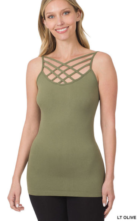 Zenana Viral Criss-Cross Cami- S-XL