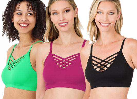 Zenana Basic Lattice Bralette- S-XL