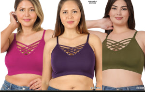 Zenana Basic Lattice Bralette- Plus