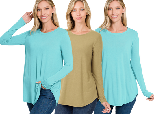 Zenana Basic LS Tee- S-XL