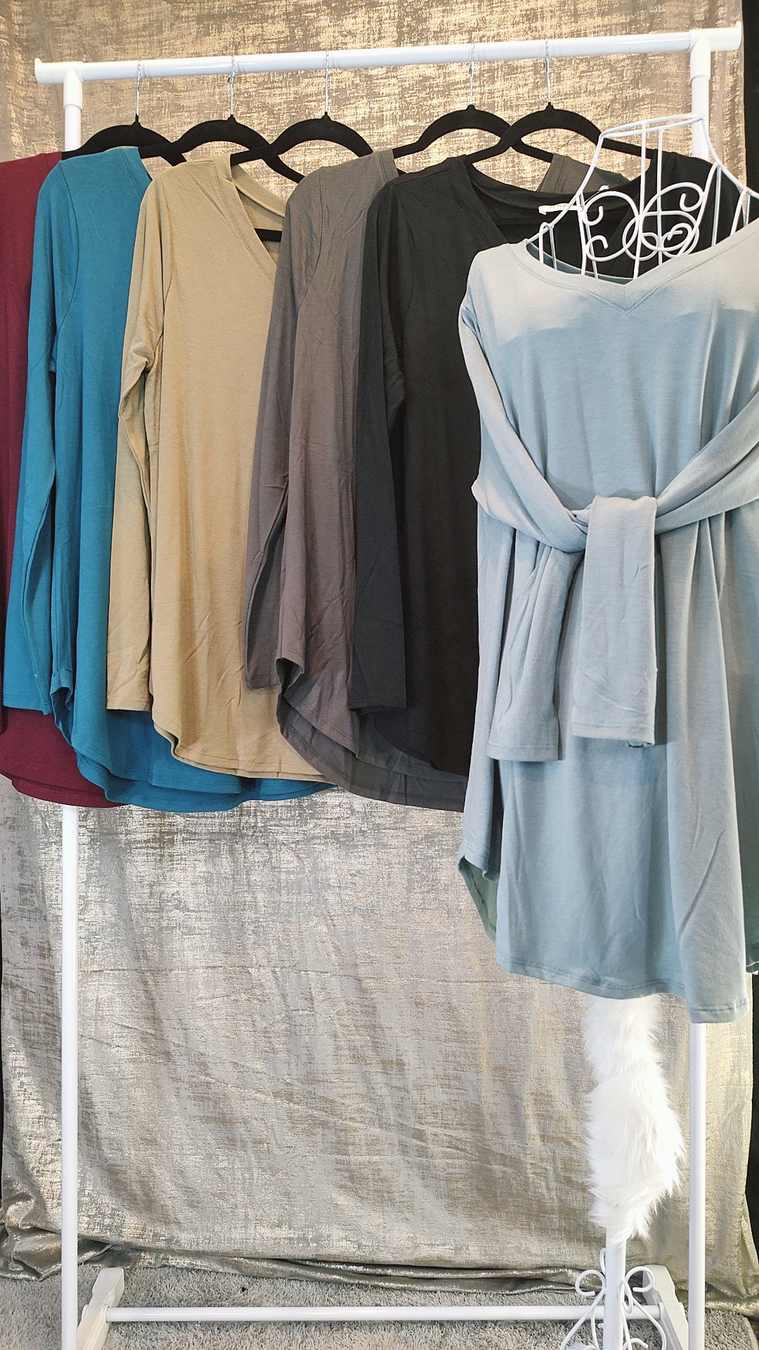 Zenana Basic V-Neck LS Tee- PLUS