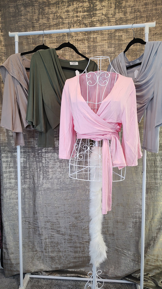 Zenana Luxe Front Tie Cropped Cardigan- S-XL