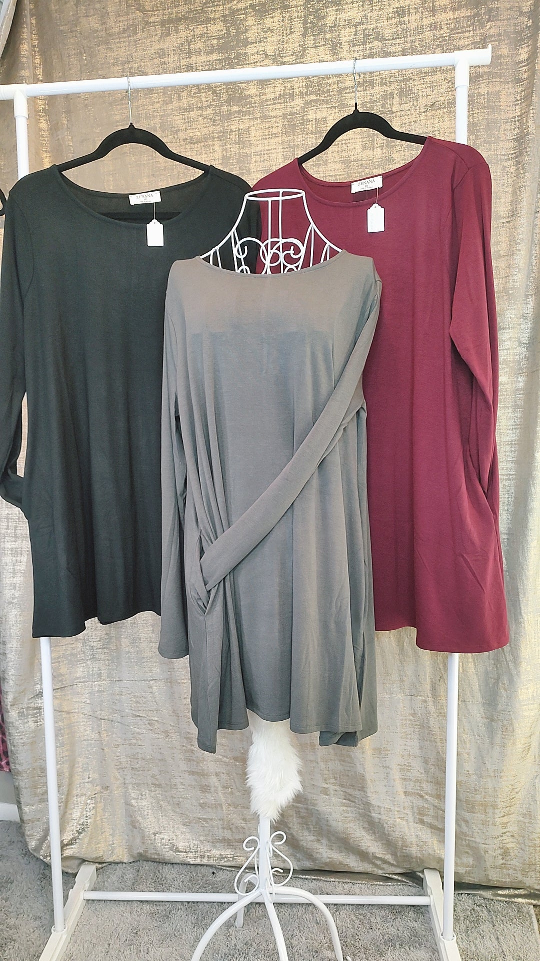Zenana Long Sleeve Pocket Tunic Top