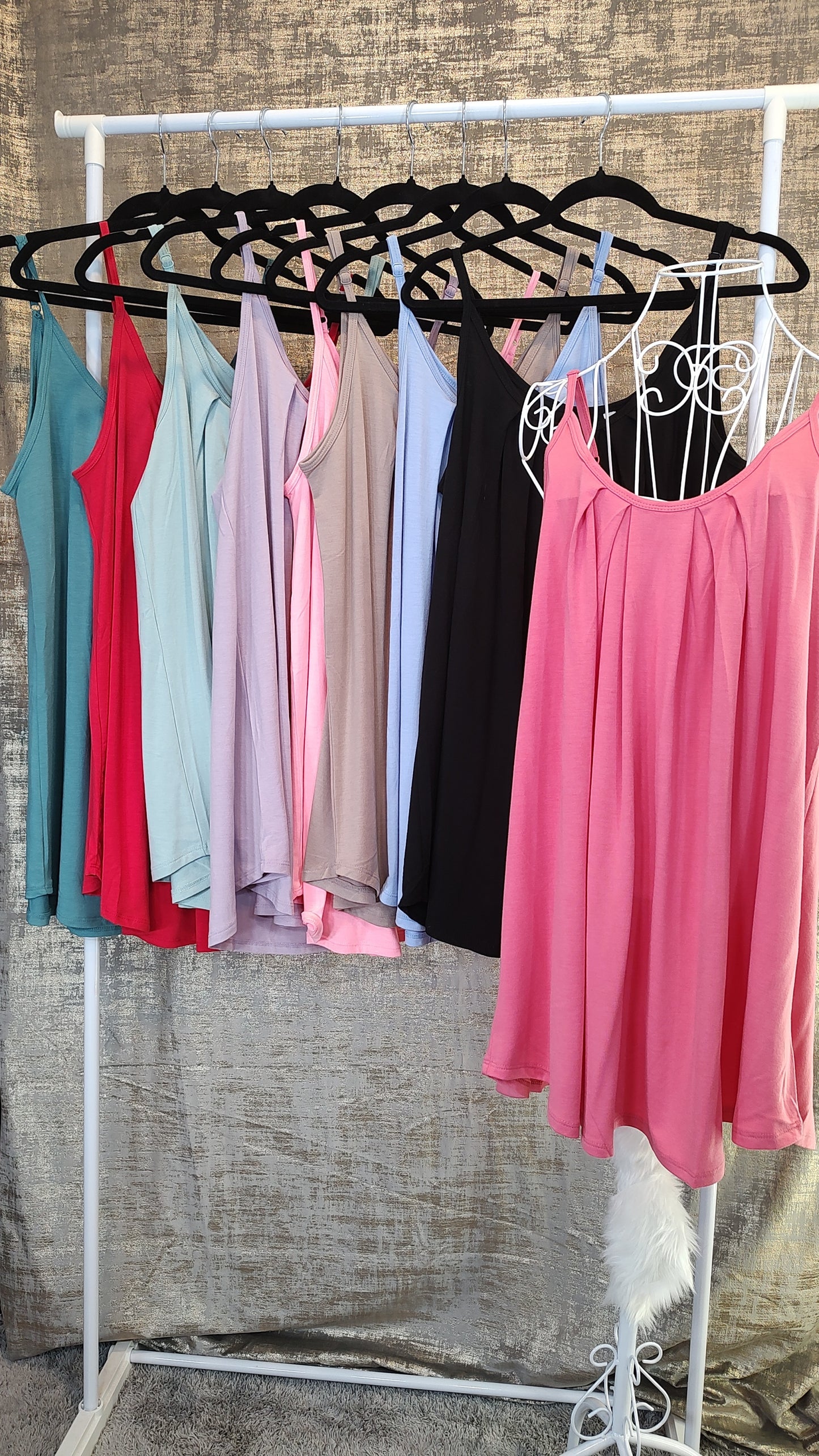 Zenana Pleated Adjustable Strap Cami- S-XL