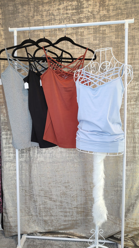 Zenana Viral Criss-Cross Cami- PLUS