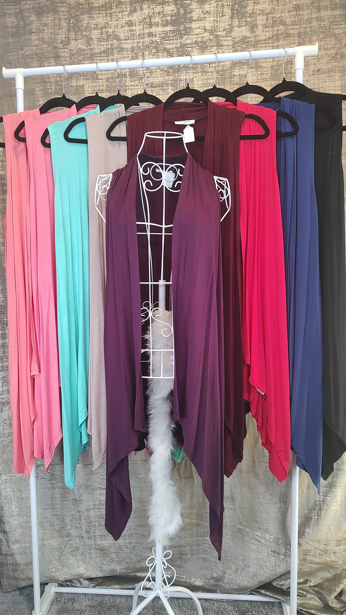 Zenana Draped Sleeveless Cardigan- S-XL