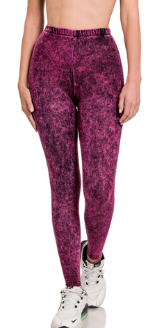 Zenana Mineral Washed Leggings- PLUS